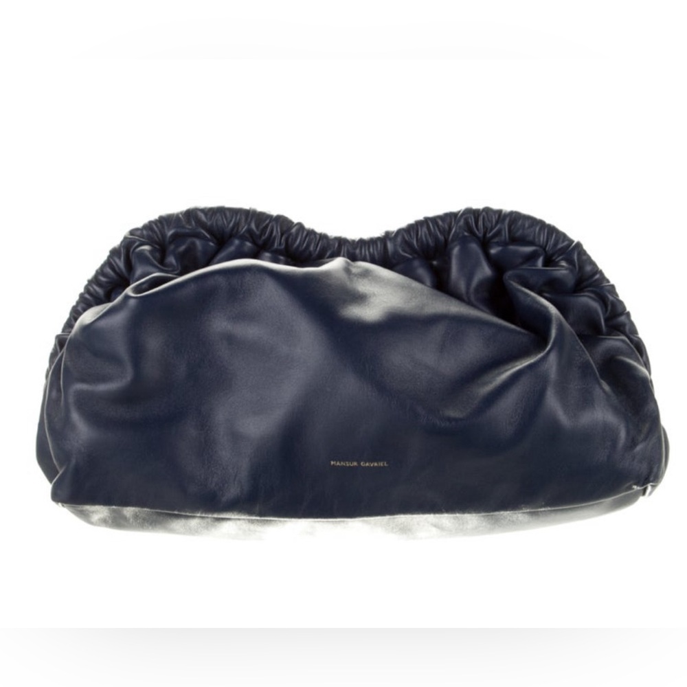 Mansur Gavriel Leather Navy Cloud Clutch